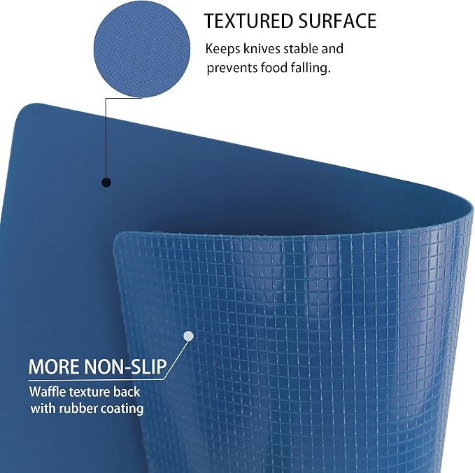 ZVP Plastic Cutting Boards for Kitchen, Flexible Cutting Mats, Gradient Blue - Image 2