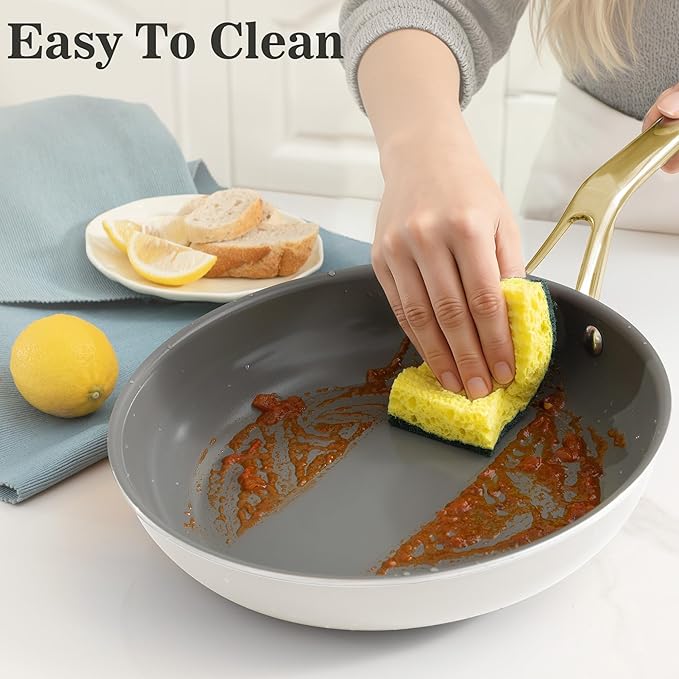 10-Piece Nonstick Ceramic Cookware Set, Non-Toxic Ceramic Coated Aluminum Pots - Image 6