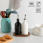 Sweejar Ceramic Olive Oil Dispenser Bottle Set, Opaque Oil Cruet Protects to - Image 4
