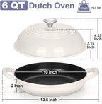 TeamFar Cast Iron Bread Dutch Oven, 6 Qt Enameled Dutch Oven Pot - Image 2