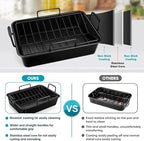 TeamFar Roasting Pan, 16’’ Nonstick Deep Lasagna Brownie Turkey Pan - Image 5