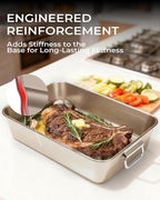 Turkey Roasting Pan with Rack Non stick Carbon Steel Roaster 16x11 Inch - Image 4