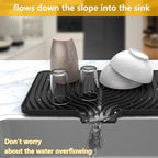 Silicone Dish Drying Mat for Kitchen Counter, Dish Drying Rack Mat - Image 2
