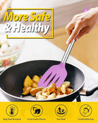 Pack of 4 Silicone Cooking Utensils Set, Non Stick Large Solid Spatulas - Image 4