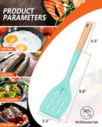Pack of 2 Silicone Spatula, Non Stick Cooking Utensil Set Stainless Steel - Image 2