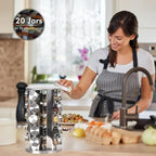 EBIZ&TECH 20-Jar Stainless Steel Rotating Spice Rack - Image 3