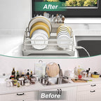Dish Drying Rack, Dish Racks for Kitchen Counter, Metal Dish Drainer - Image 7