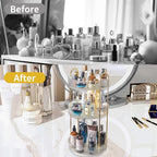 Asayuee 360 Rotating Makeup Organizer, 3 Tier Large Capacity Make Up Organizers - Image 5