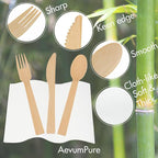 AevumPure 30 Sets Bamboo Cutlery - Image 2