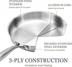 CAROTE 3-Piece Tri-Ply Stainless Steel Frying Pan Set, Skillet Set 8"/10"/12" - Image 3