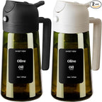 SWEET VIEW 2PCS Olive Oil Dispenser and Oil Sprayer – 16oz/470ml Glass by SWEETVIEW