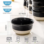 HASENSE Ceramic Soup Bowls and Cereal Bowls, 20 OZ Bowls - Image 3