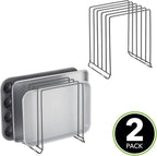 mDesign X-Large Steel Storage Tray Organizer Rack - Image 2