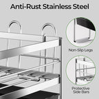 Large 2 Tier Dish Drying Rack, Extendable Dish Rack, Stainless Steel Anti-Rust - Image 4
