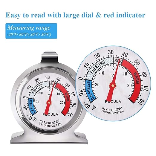4PACK Refrigerator Thermometer -30-30 deg C/-20-80 deg F, Classic Fridge - Image 2