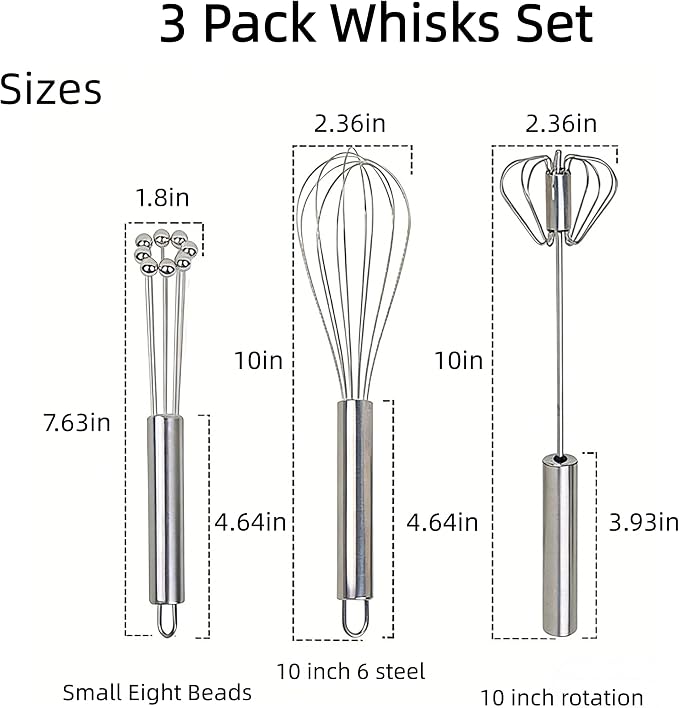 3 Packs Stainless Steel Whisk Set-Whisks - Image 8