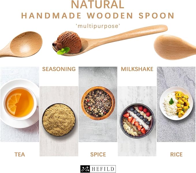 2 PCS Wooden Spoons for Honey, 6.7 inch Small Wooden Spoons - Image 5
