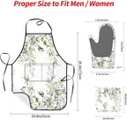Sage Green Eucalyptus Oven Mitts Watercolor Butterfly Leaves Pot Holders - Image 2