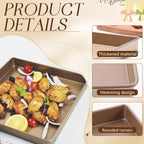 11 Inch Square Cake Pan, 2 Inch Deep Baking Pan Nonstick Cookie Sheet Brownie - Image 3