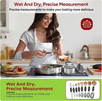 Magnetic Measuring Cups & Spoons Set|304 Stainless Steel Dual Scale Set of 15 - Image 8