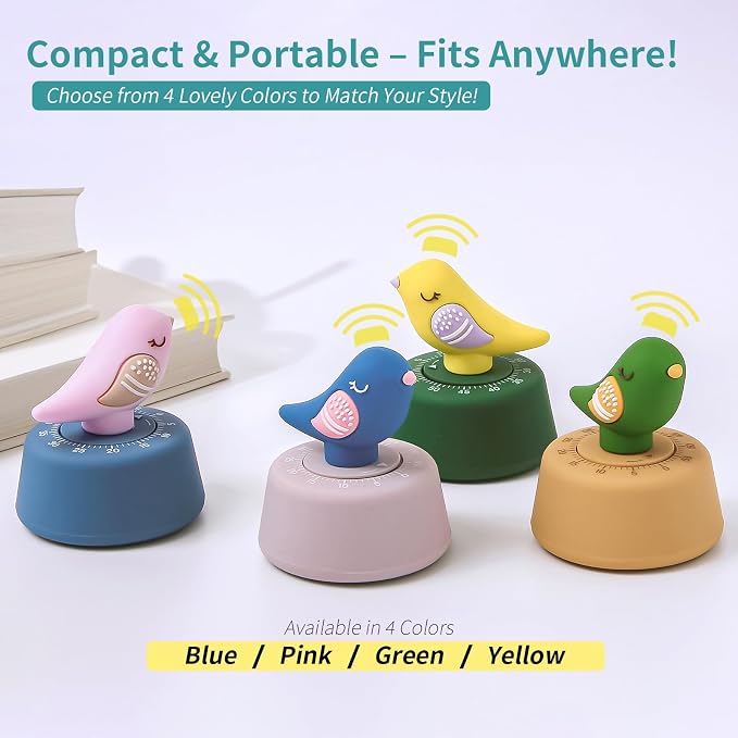 Mechanical Kitchen Timer, Cute Wind Up 60-Minute Manual Countdown - Image 4