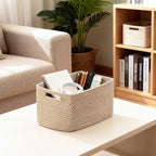 5 Pack Woven Storage Baskets for Shelves, Decorative Basket Organizer Storage - Image 5