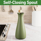 Ceramic Olive Oil Dispenser - 530 ML Capacity Matte Green Ceramic Oil Dispenser - Image 3