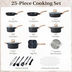 25 Pcs Pots and Pans Set, Nonstick & Non-Toxic Healthy Pots and Pans, - Image 6
