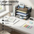 OPNICE Wood Desk Organizers and Accessories, 4-Tier Desktop File Organizer - Image 4