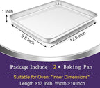 TeamFar Toaster Oven Pan Set of 2, Stainless Steel Toaster Oven Baking Tray - Image 2