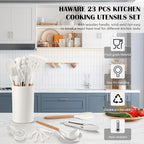 HaWare Kitchen Cooking Utensils Set, 23-Piece Silicone Kitchen Utensils Spatula - Image 3
