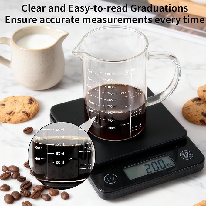 77L 5 Pack Glass Measuring Cup Set, High Borosilicate Liquid Glass Measure Cup - Image 4