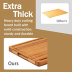 Allsum Bamboo Cutting Boards for Kitchen, Heavy Duty Wooden Chopping Block - Image 3