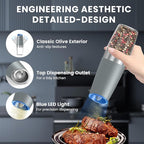 UNNEES Gravity Electric Salt and Pepper Grinder set of 2, Automatic Salt And - Image 4