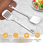 Stainless Steel Spatula, Metal Spatula Solid Turner, Heavy Duty Sturdy Spatulas - Image 2