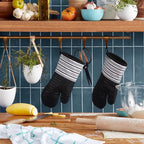 KITCHENAID Albany Oven Mitt 2-Pack Set, Matte Black - Image 2