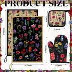 Bencailor 6 Pcs Vintage Wildflower Kitchen Towels Oven Mitts and Pot Holders - Image 3