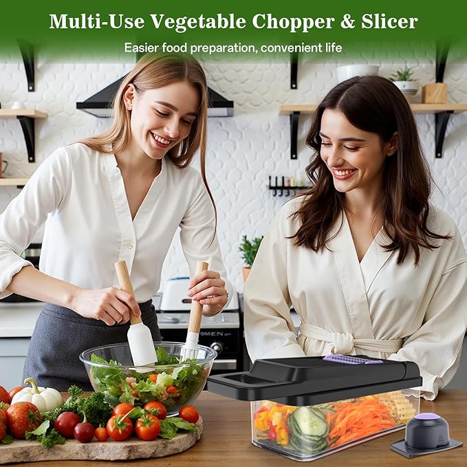HomeHacks Vegetable Chopper Vegetable Cutter, 15 in 1 Kitchen Gadget, Onion - Image 7