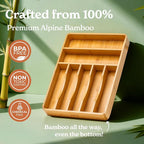 SMIRLY Silverware Drawer Organizer – Bamboo Kitchen Drawer Organizer, - Image 6