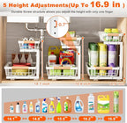 Under Sink Organizer, 2 Pack 2 Tier Under Sink Organizers and Storage, Slide - Image 6