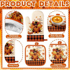 Fanfanwin 10 Pcs Fall Thanksgiving Turkey Kitchen Decor Set Kitchen Towels Pot - Image 5