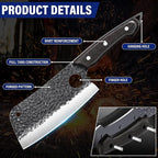 TAN REN Butcher Knife Set for Meat Cutting, Hand Forged Viking Kitchen Knives - Image 3