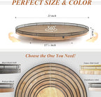 21" Lazy Susan Oak Wood Turntable Organizer - Image 6