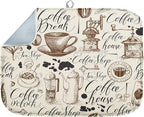 Sanwarm Absorbent Dish Drying Mat, Coffee House Microfiber Pad by SanwarmHomeDecor