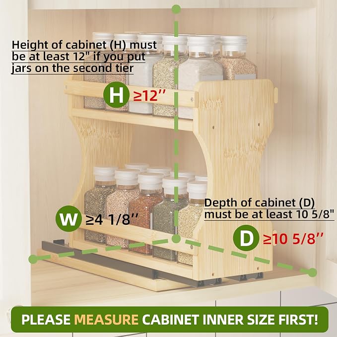 BAMEOS Pull Out Spice Rack Organizer - Image 5