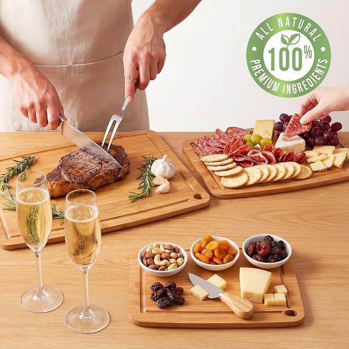 Bamboo Cutting Boards for Kitchen, Carbonized Wood Cutting Board - Image 6