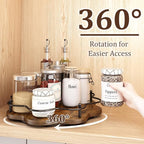 12" Lazy Susan Turntable Organizer, Round Wooden Lazy Susan Organization and - Image 2