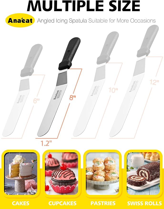 Anaeat Icing Spatula, Professional Cake Angled Offset Spatula - Image 6