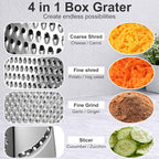 Ourokhome Cheese Grater with Handle, Stainless Steel Box Grater, 4 Side Kitchen - Image 4