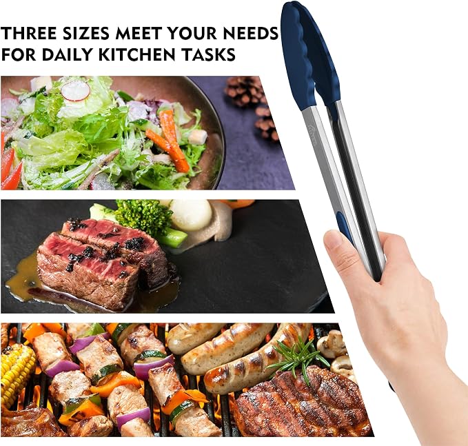HOTEC Premium Stainless Steel Locking Kitchen Tongs - Image 8